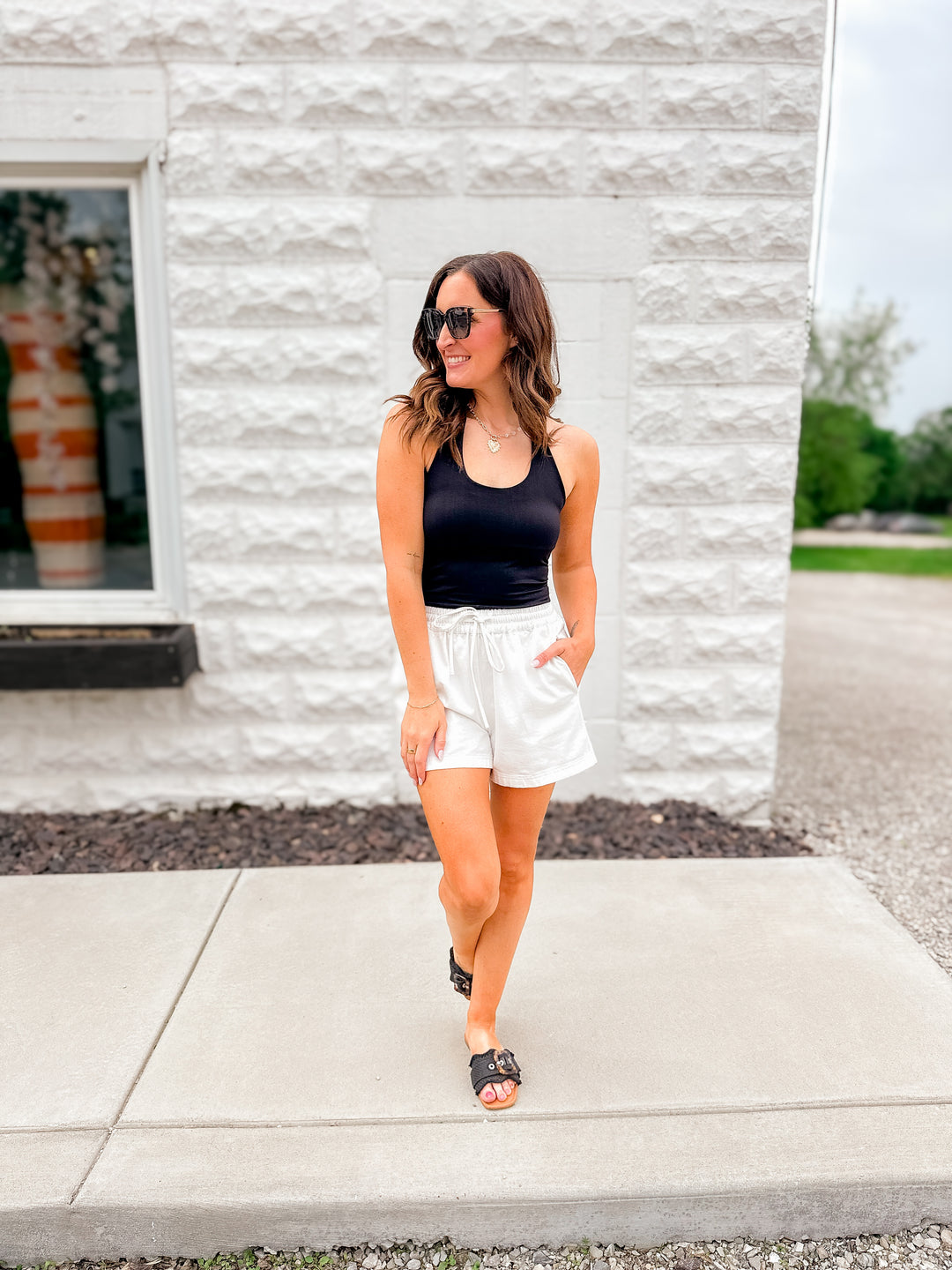The Clean Line Halter Top - Black