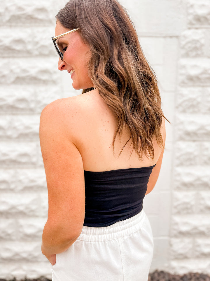 The Clean Line Halter Top - Black
