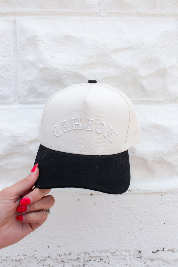 The 'MOTHER' Trucker Hat - Cream/Black