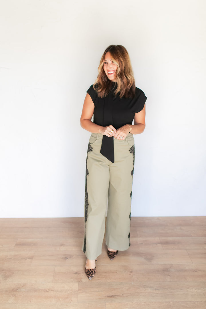 The Sadie Wide Leg Lace Pants