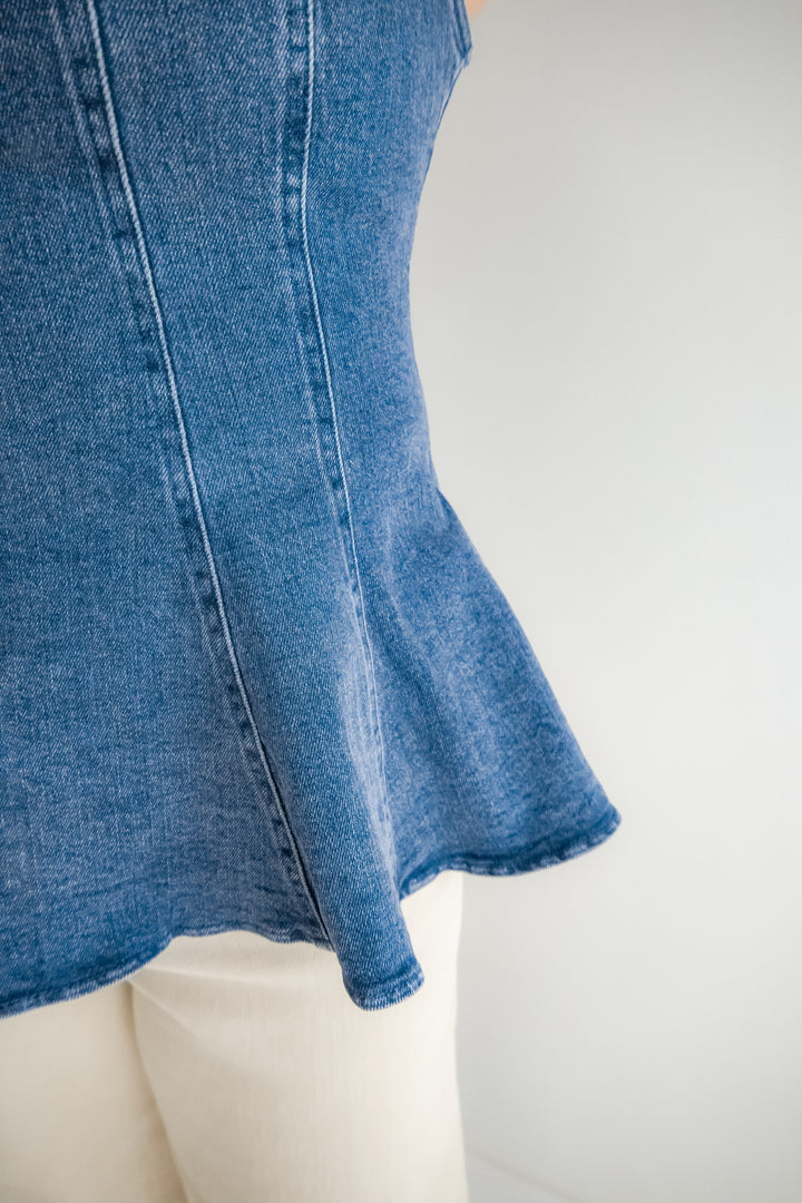 The Sweetly Said Denim Top