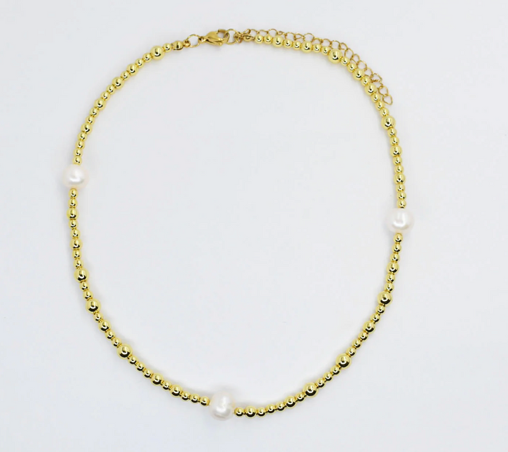 The Triple Pearl Beaded Necklace