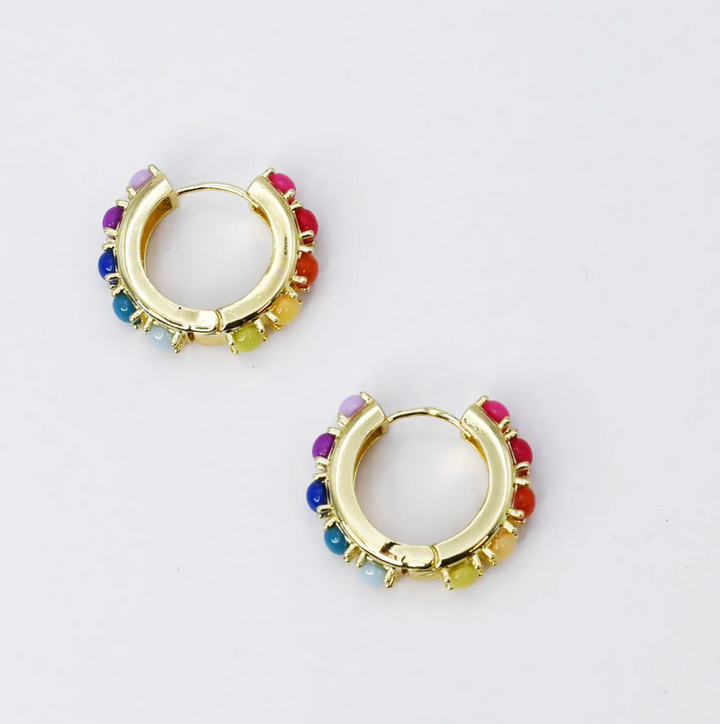 The Tiny Rainbow Hoop Earrings