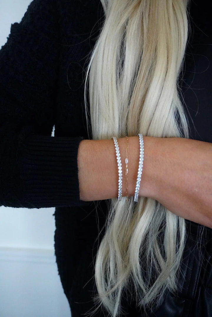 The Stretchy Tennis Bracelet - Gold - One Eleven Olive Boutique