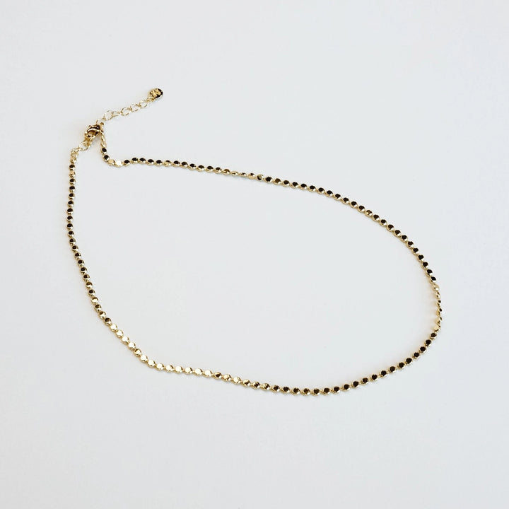 The Gold Disc Chain Necklace [Nickel & Suede]