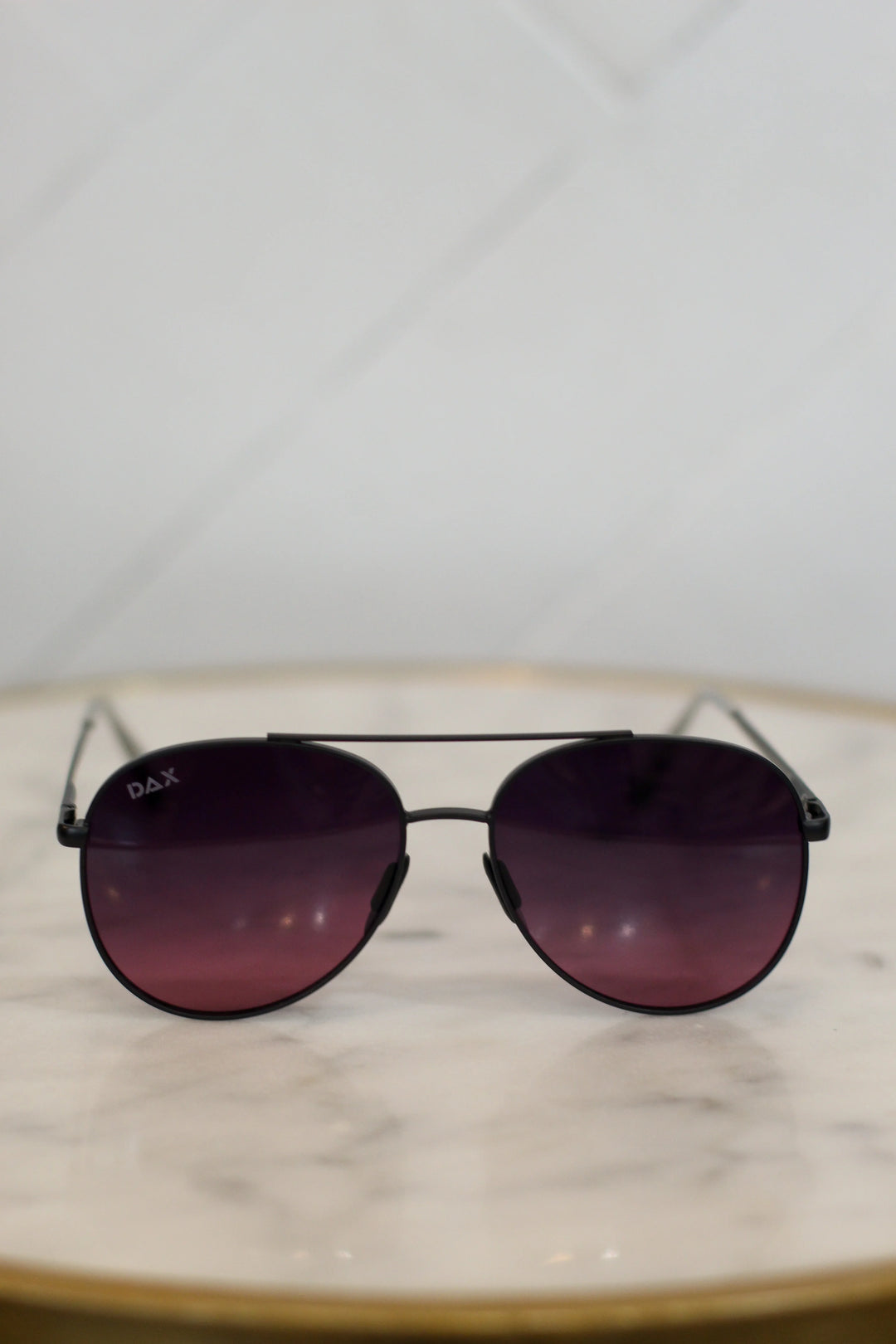 Aviator sunglasses with dark lenses
