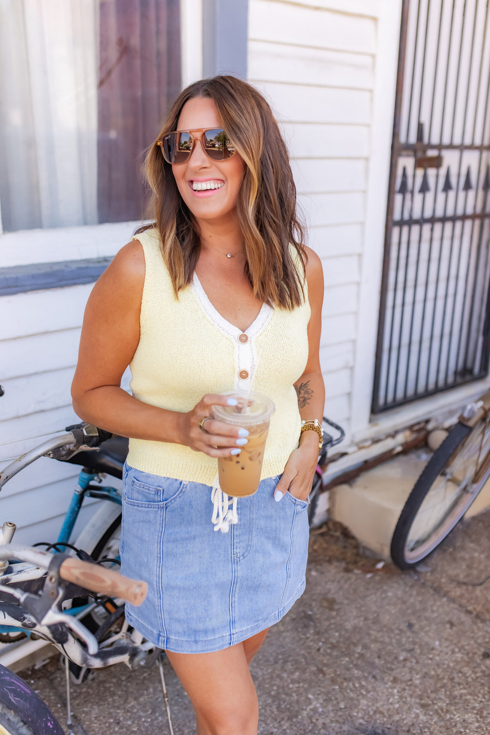 The Blissful Day Tank - Yellow - One Eleven Olive Boutique