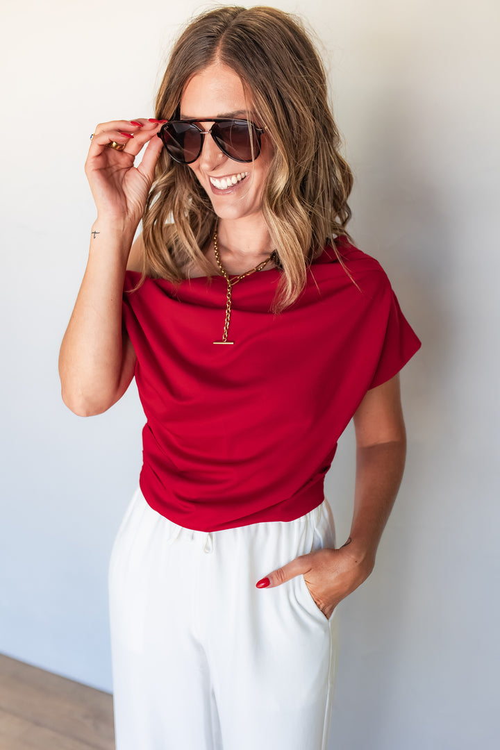 The Rosie One Shoulder Top - One Eleven Olive Boutique