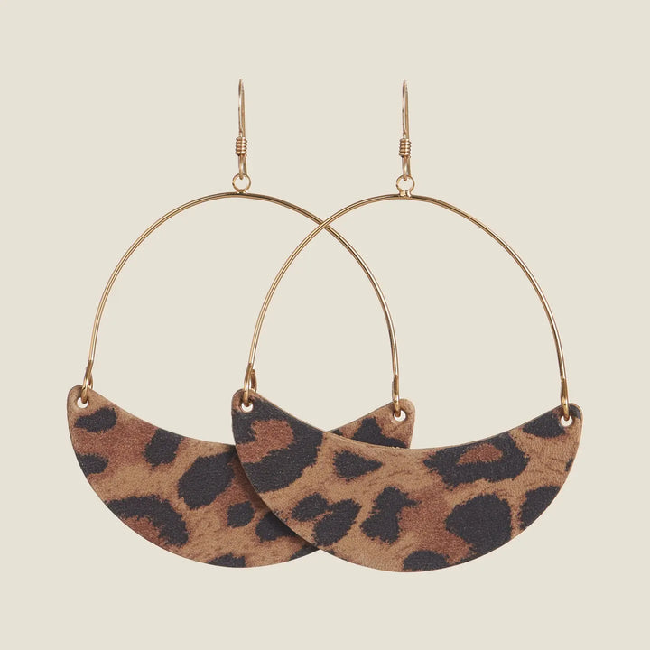 The Fierce Leopard Asters Earrings [Nickel & Suede]