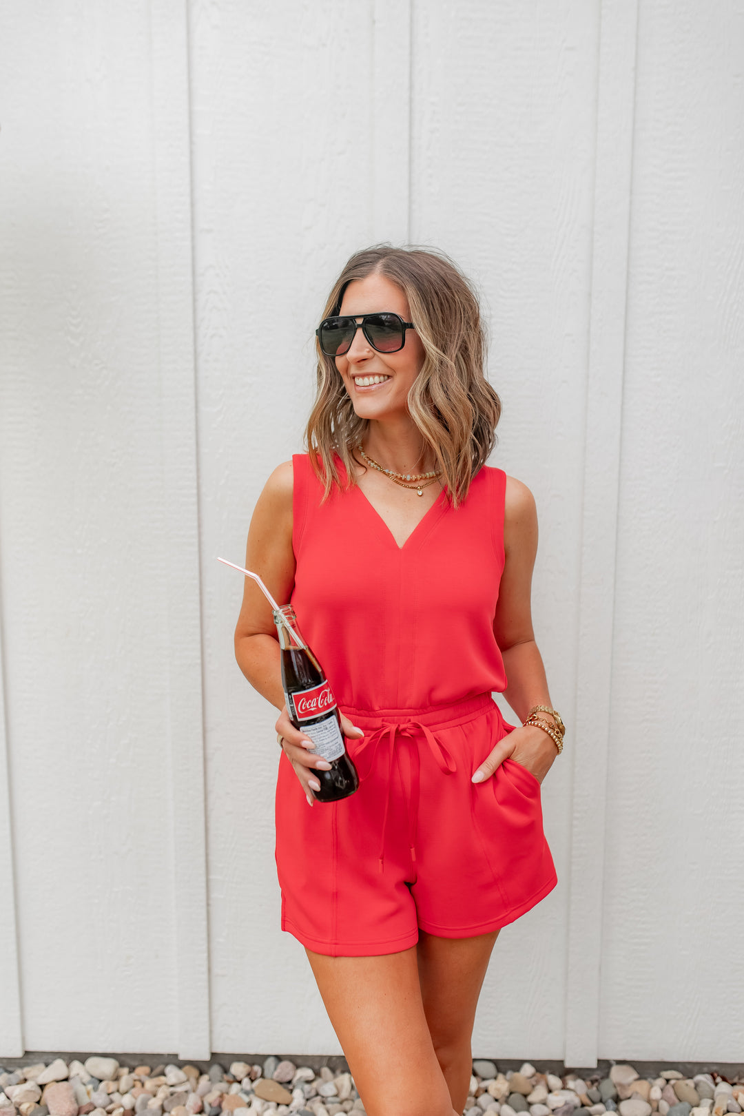 The Made for Summer Romper - Red - One Eleven Olive Boutique