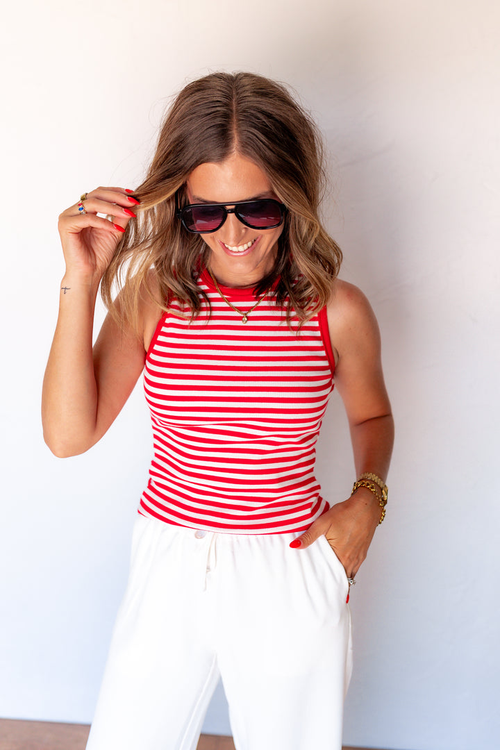 The Americana Stripe Tank - One Eleven Olive Boutique