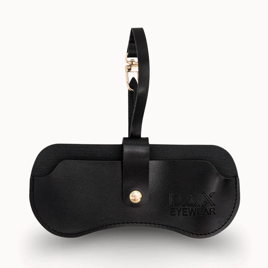 Cream sunglasses clutch with clip