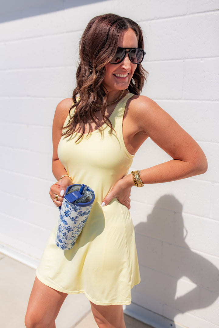 The In the Zone Active Dress - Yellow - One Eleven Olive Boutique